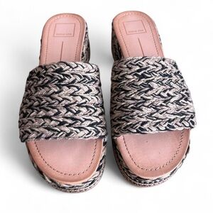 Dolce Vita Woven Platform Slide Sandals 🤎🖤✨ (Size 9)